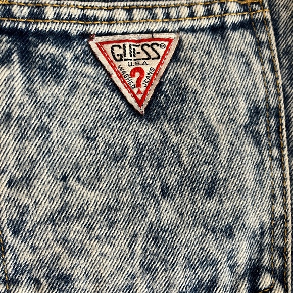 Vintage 80’s GUESS High Wasted Distressed Jean Mini Skirt style #10501
Like New - Picture 5 of 6